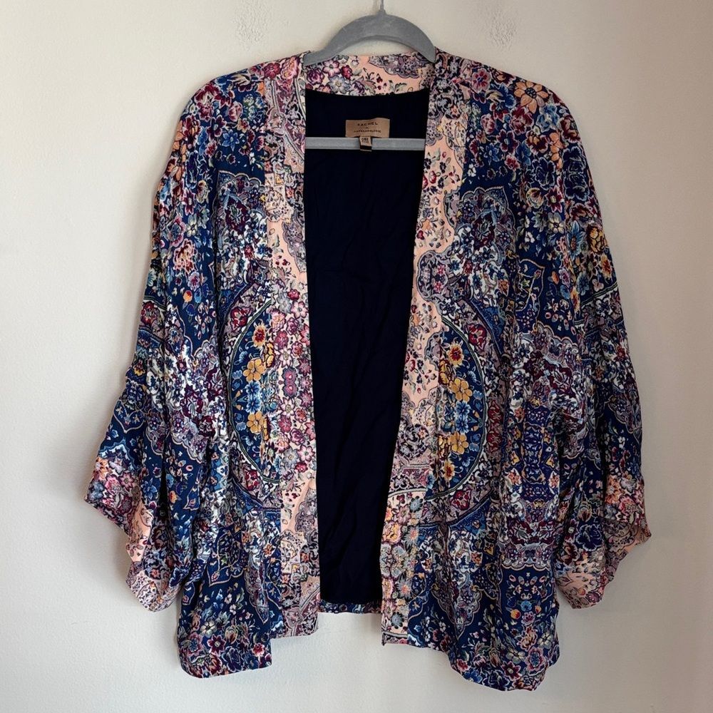 Anthropologie KACHEL Floral Kimono VIBRANT BOHEMIAN WOMENS jacket top One size - Picture 4 of 13